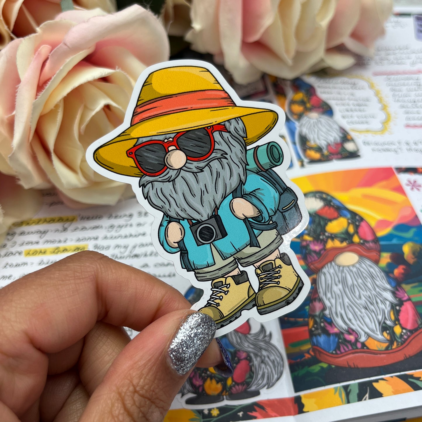 (105) Hiking / Walking Gonk - vinyl sticker
