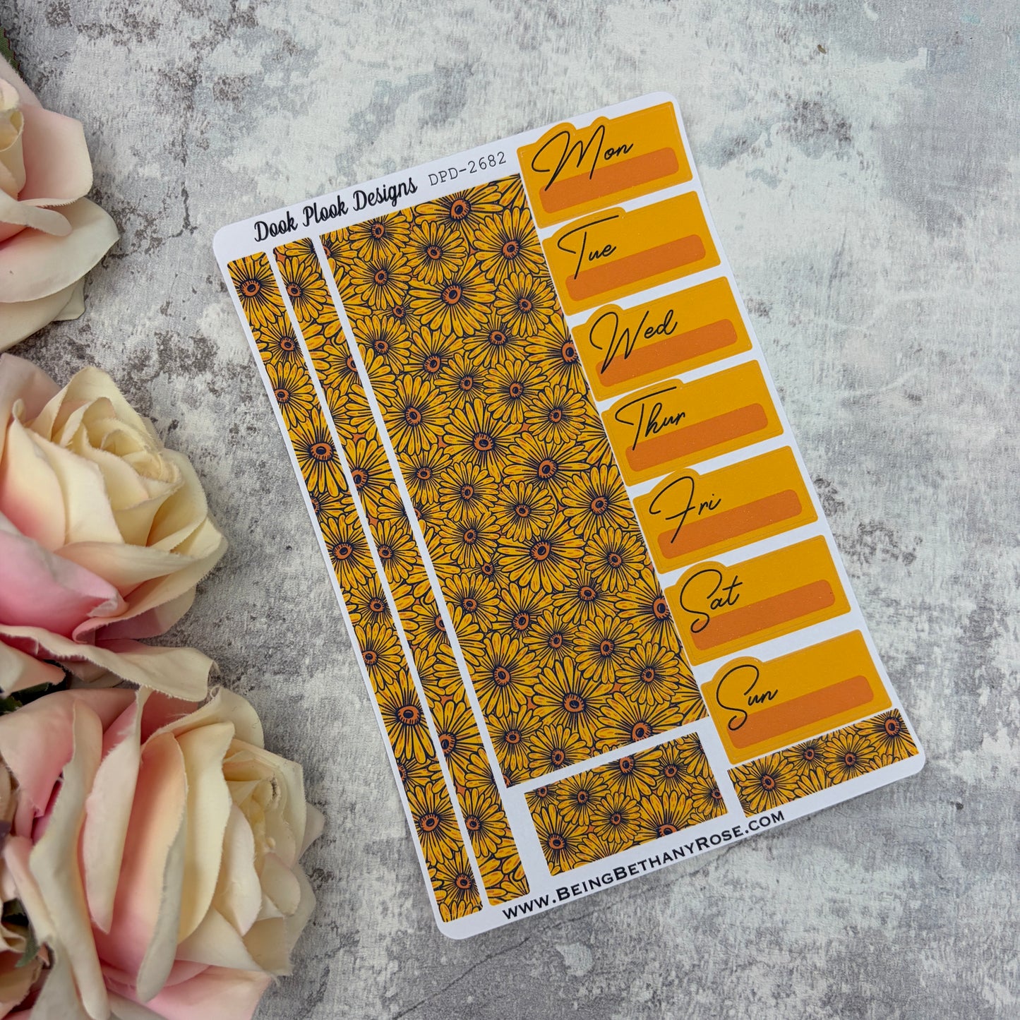 One sheet week planner stickers - Look for the lovely sunflower co-ord (2026082)