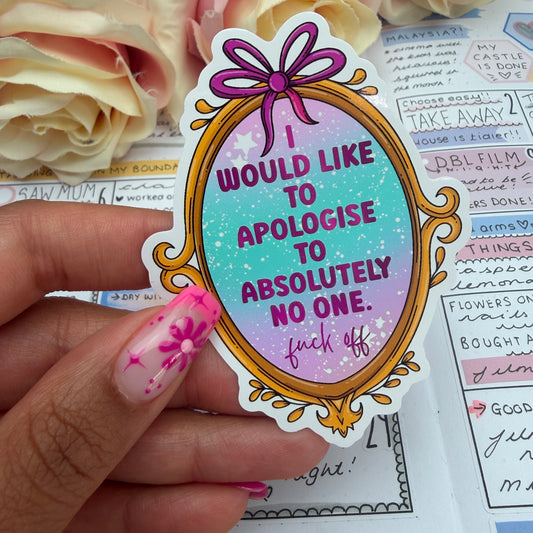 (171) I would like to apologise… frame quote  - vinyl sticker