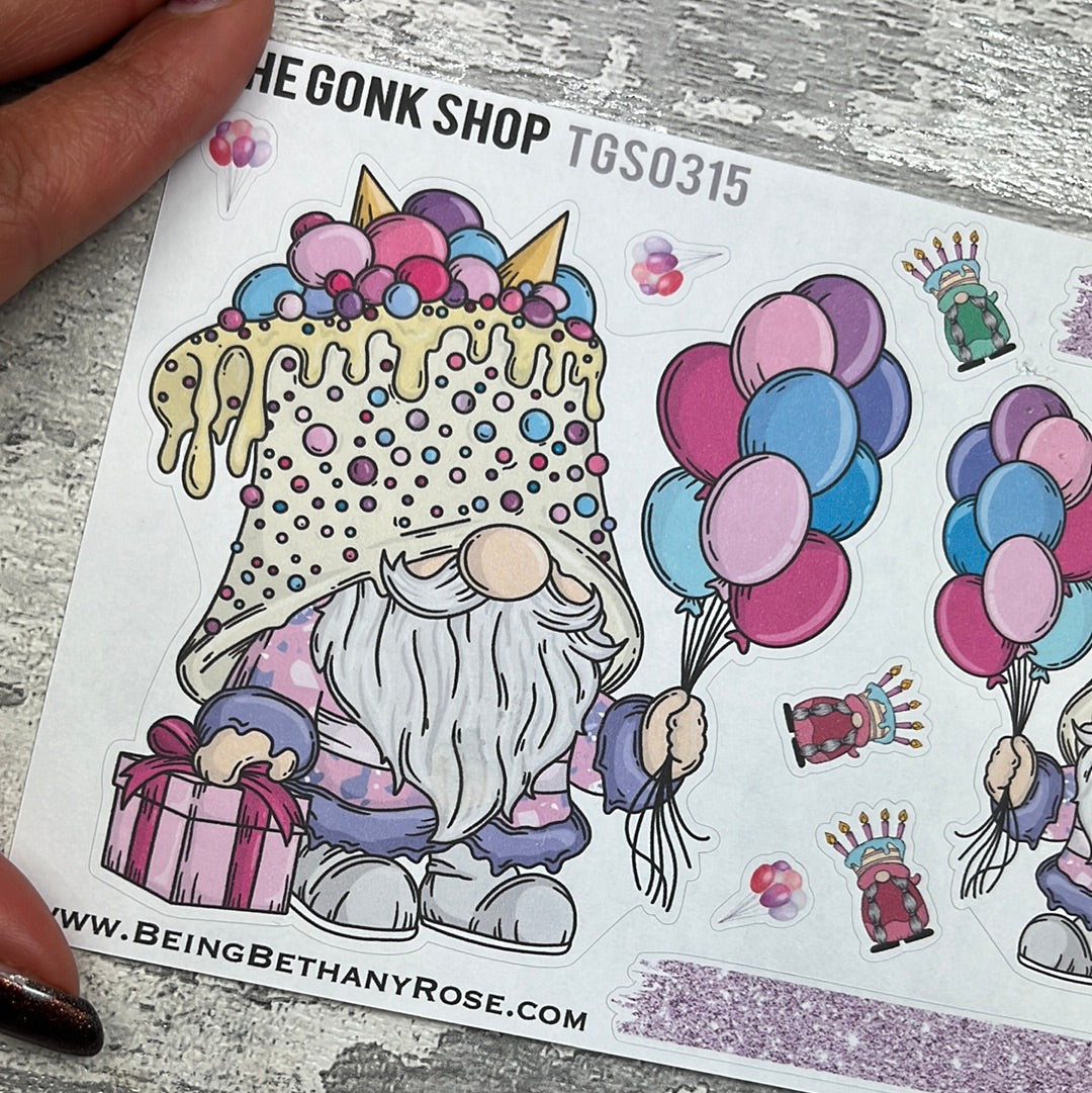 Candy Cake Birthday Party Gonk Stickers (TGS0315)