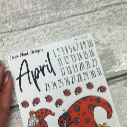 April - Ruby Ladybird - journalling planner stickers (DPD3127)