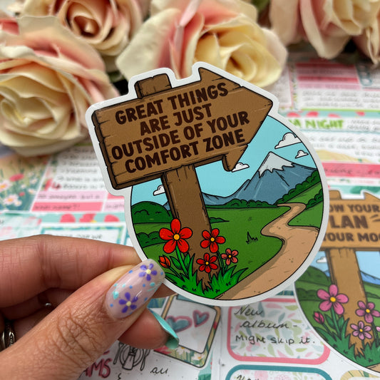 (164) Great things are just out of your comfort zone - vinyl sticker
