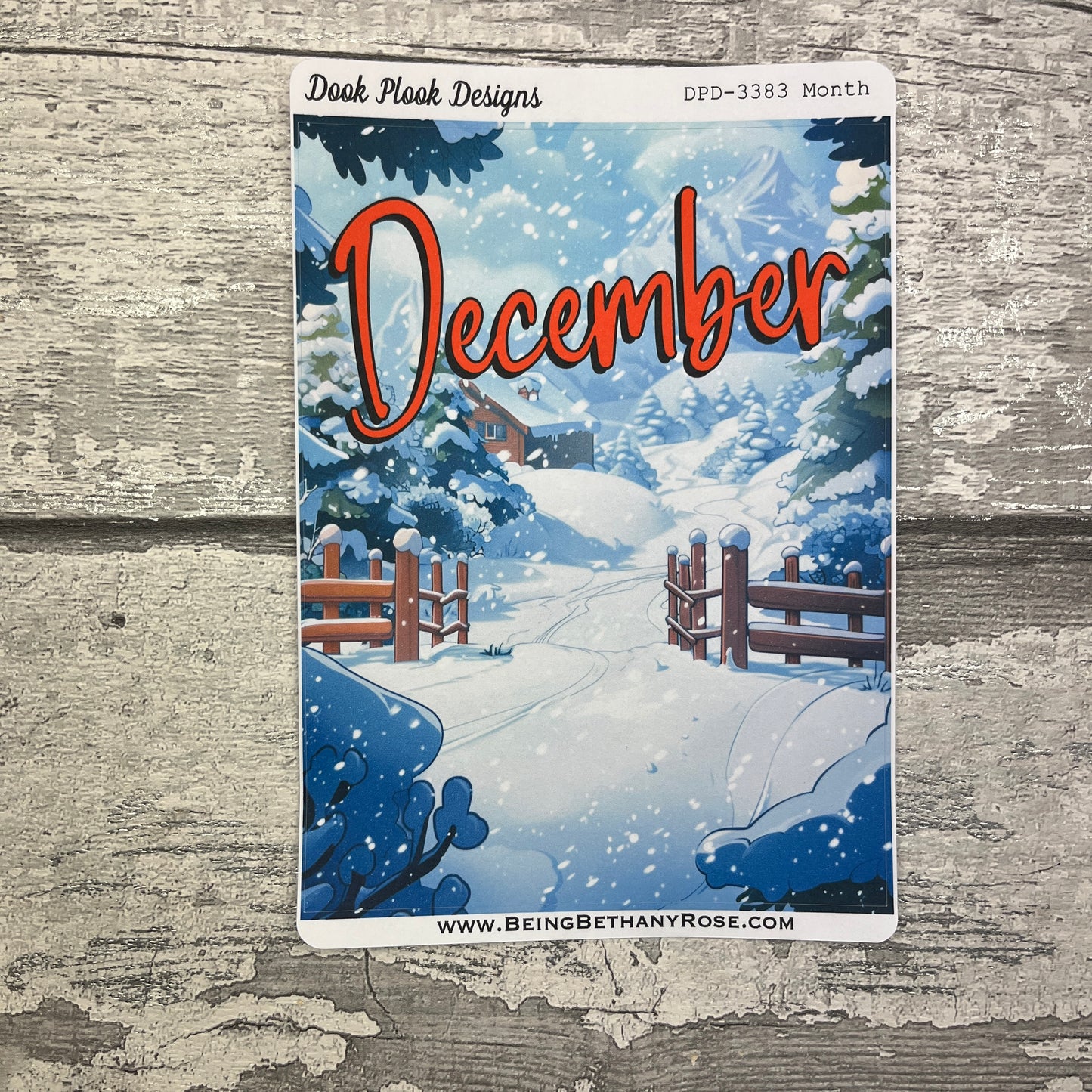 Large Cover Page ' December'  Sticker (DPD3383)