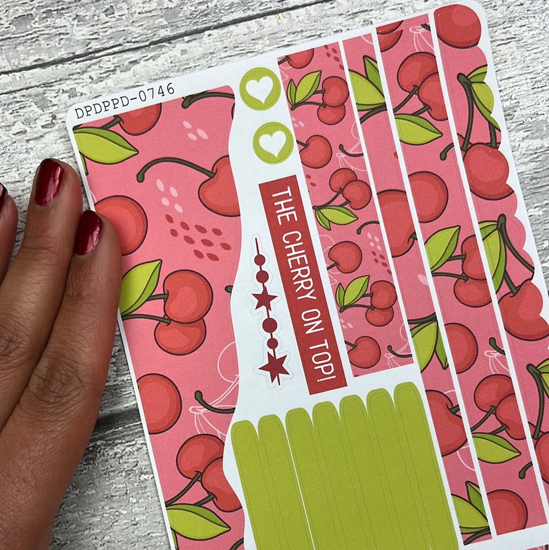 (0746) Passion Planner Daily Wave stickers - Cherry