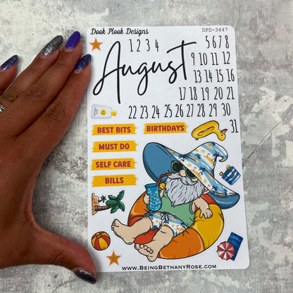 August - Brittany Beach - Month journal planner stickers (DPD3447)