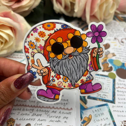 (0144) Groovy Flower Power - vinyl sticker