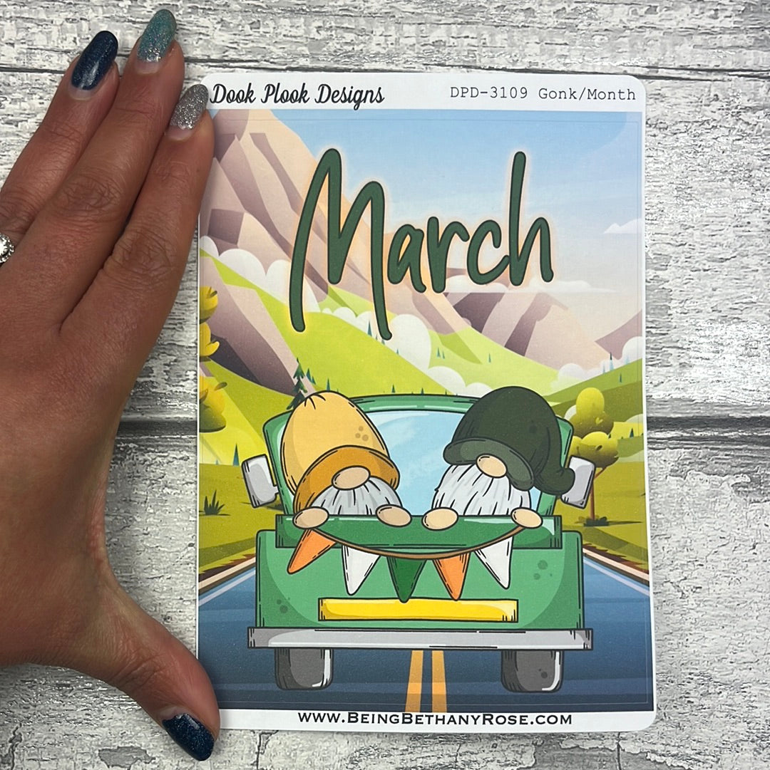 Large Cover Page ' March ' Sticker St Patricks Day (DPD3109)