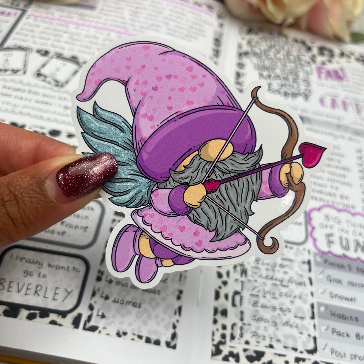 (0144) Cupid / Valentines Day Love Gonk - vinyl sticker