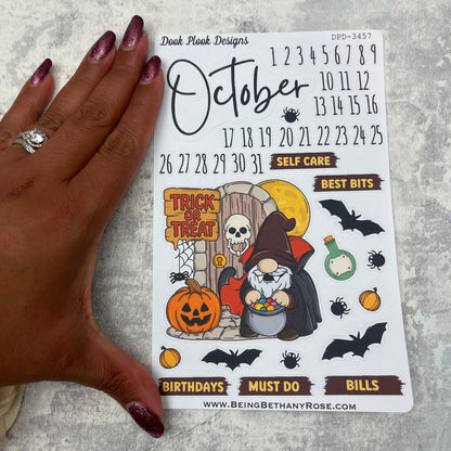 October - Halloween Trick or Treat- Month journal planner stickers (DPD3457)