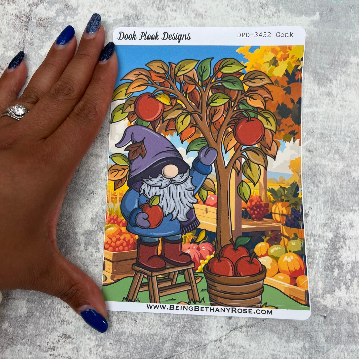 Large Cover Page ' September 2.0' Stevie Autumn Apple Picking Sticker (DPD3452)