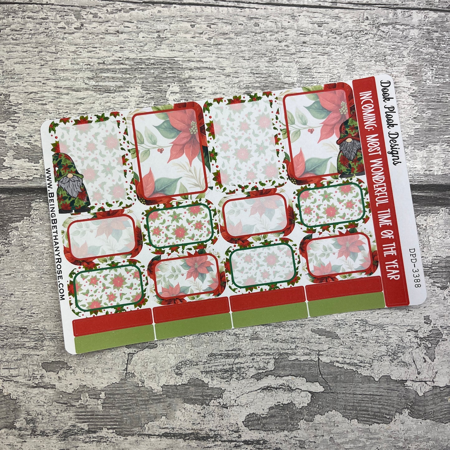 Poinsettia boxes planner stickers (DPD3388)