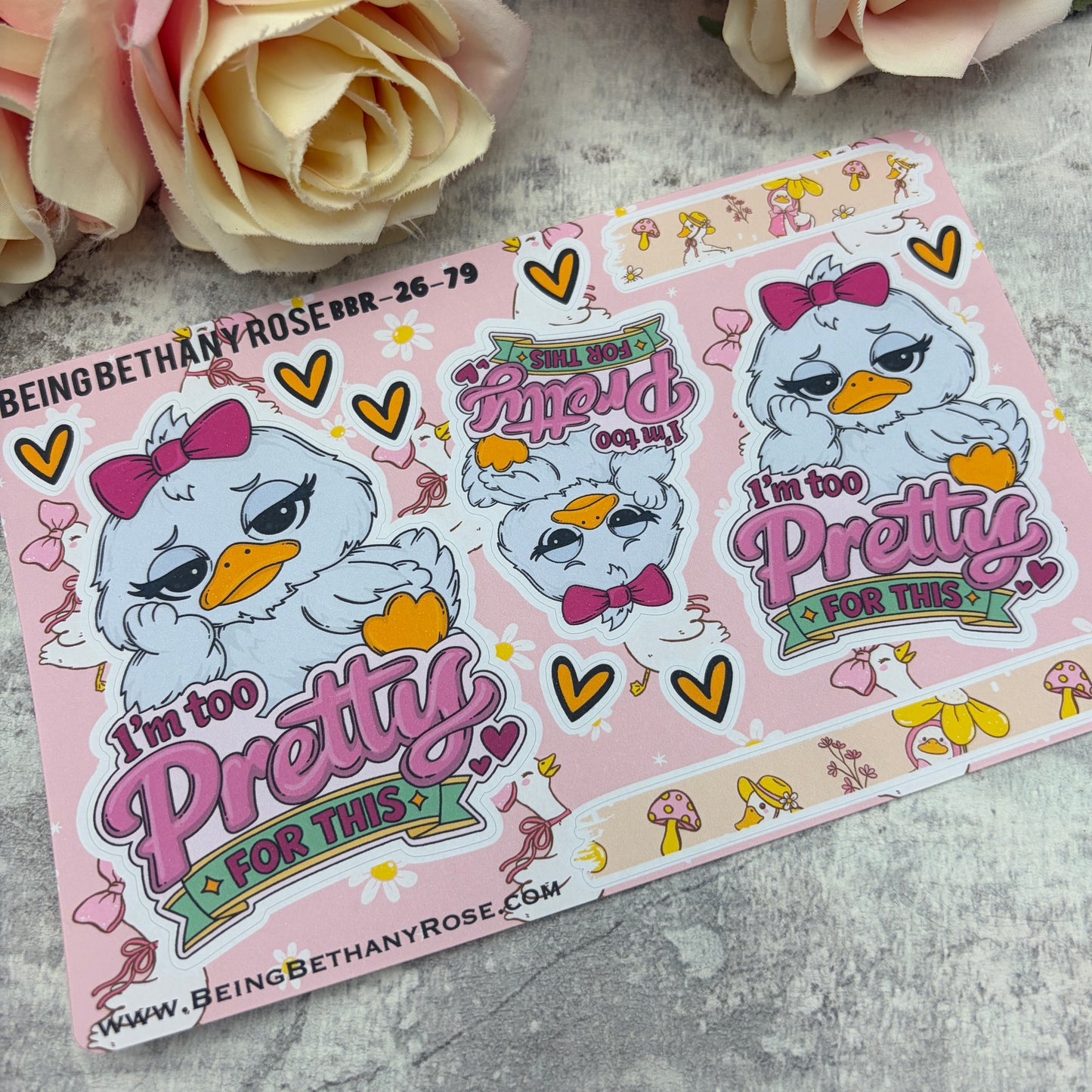 I’m too pretty for this bird sticker kit (KIT2683)