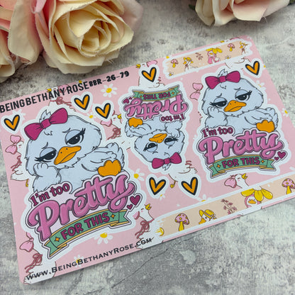 I’m too pretty for this bird sticker kit (KIT2683)