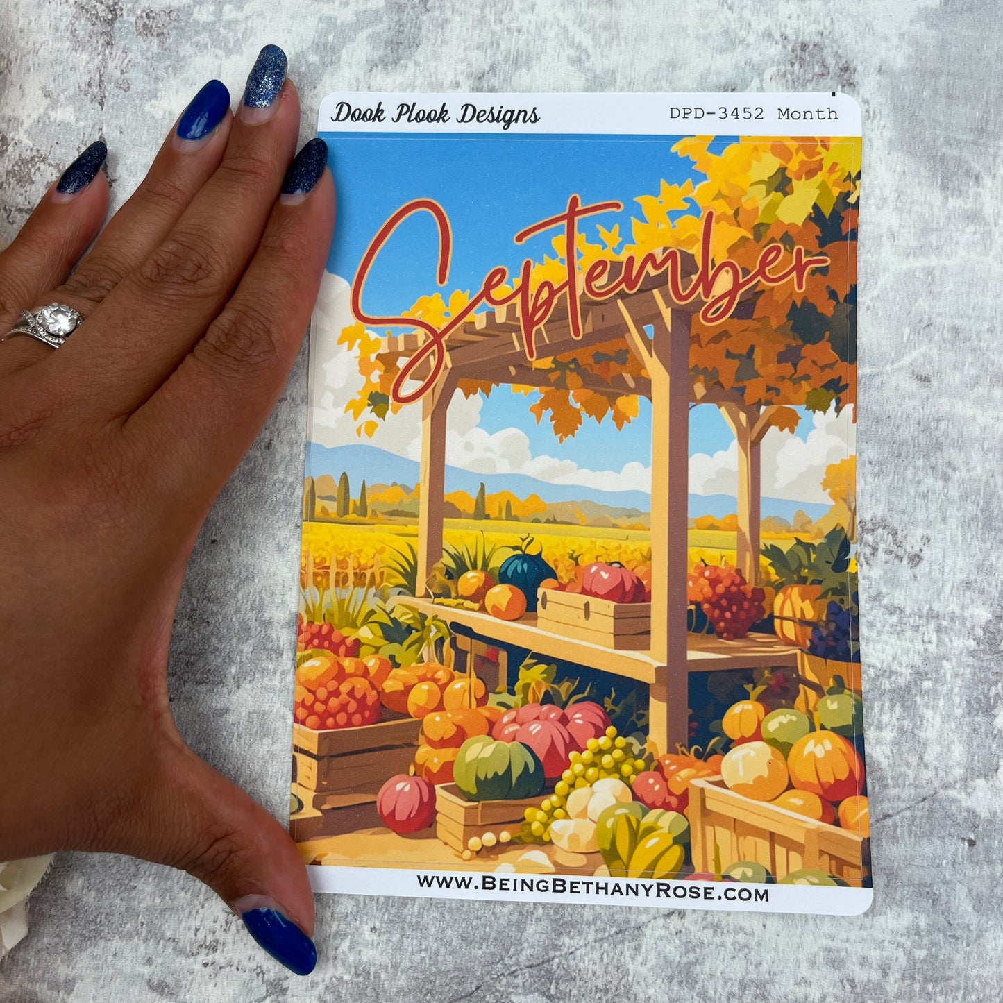 Large Cover Page ' September 2.0' Stevie Autumn Apple Picking Sticker (DPD3452)
