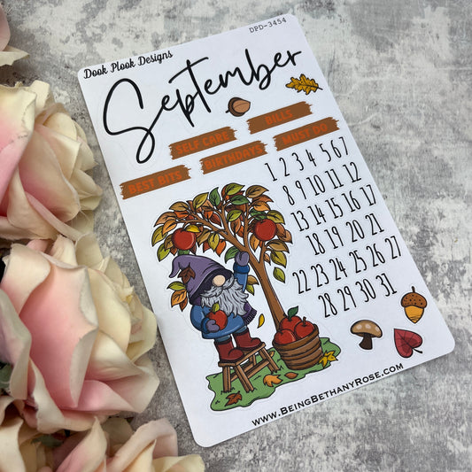 September - Stevie Autumn- Month journal planner stickers (DPD3454)