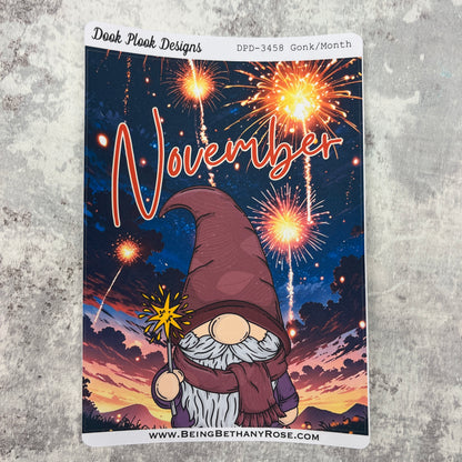 Large Cover Page ' November 2.0' Bonfire Night fireworks Sticker (DPD3458)