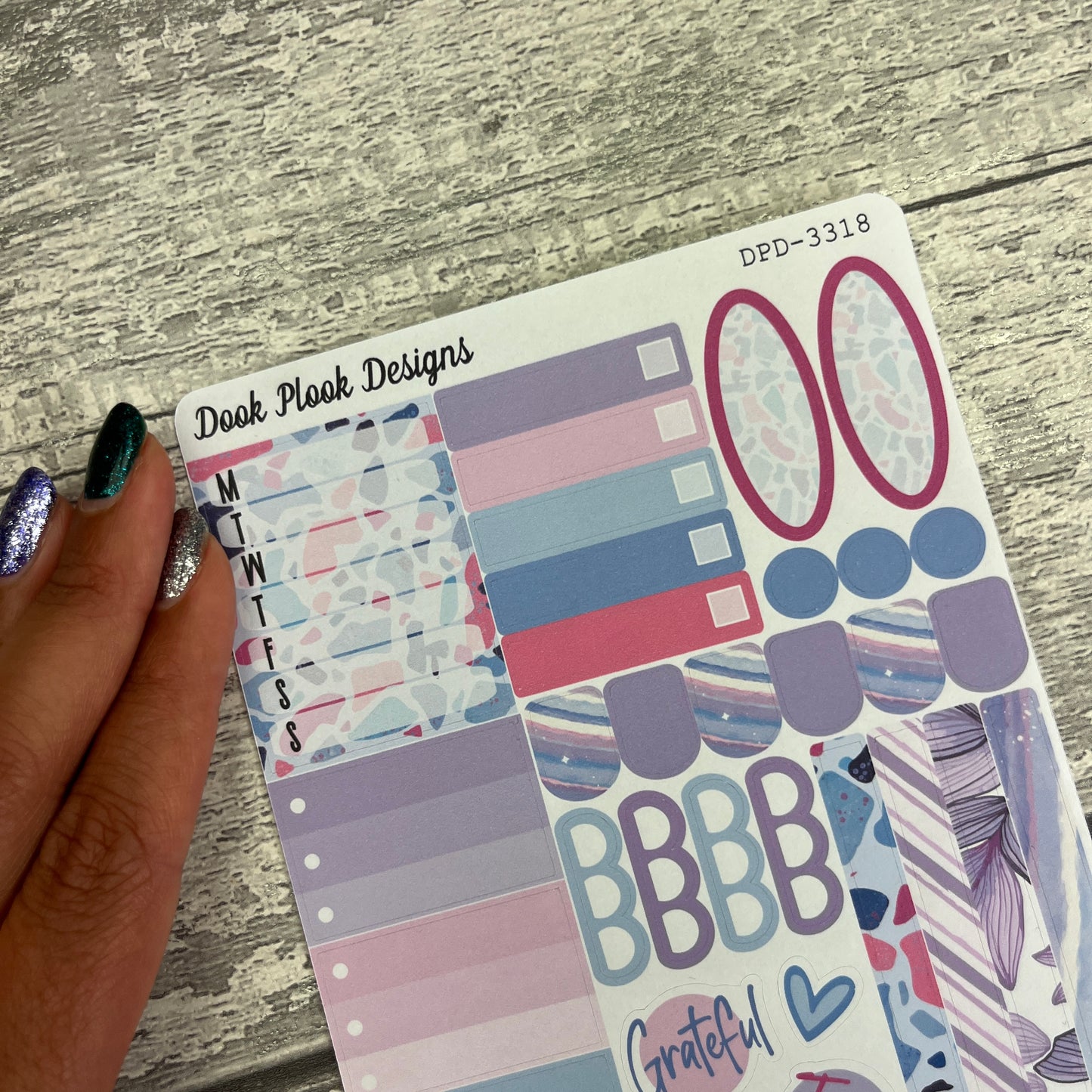 Sara purple terazzo Gonk functional planner stickers (DPD3318)