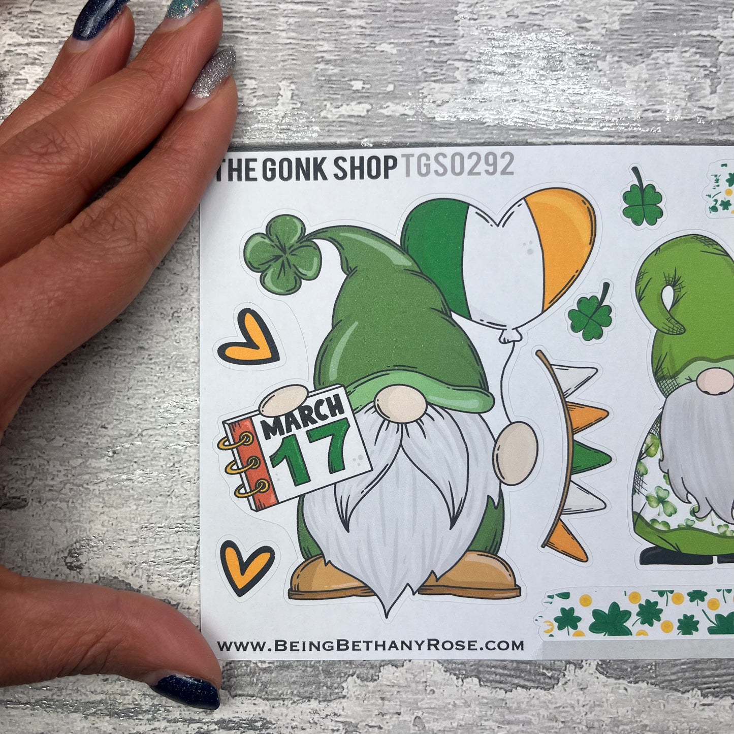 Cara - March 17 - St Patricks Day Gonk Stickers (TGS0292)