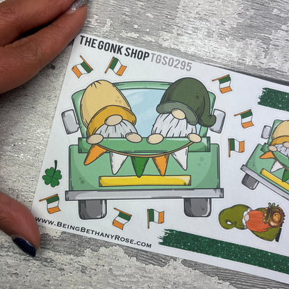 Cara - Green Truck - St Patricks Day Gonk Stickers (TGS0295)