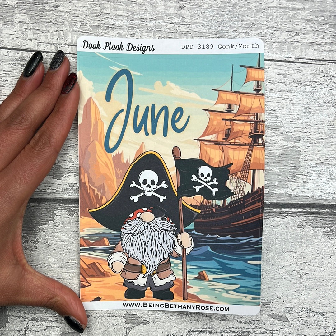Large Cover Page ' June '  Pirate Sticker (DPD3189)