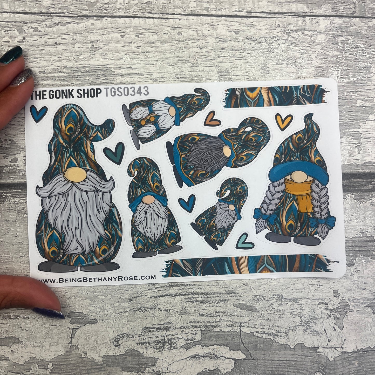 Penelope Peacock Gonk Stickers (TGS0343)