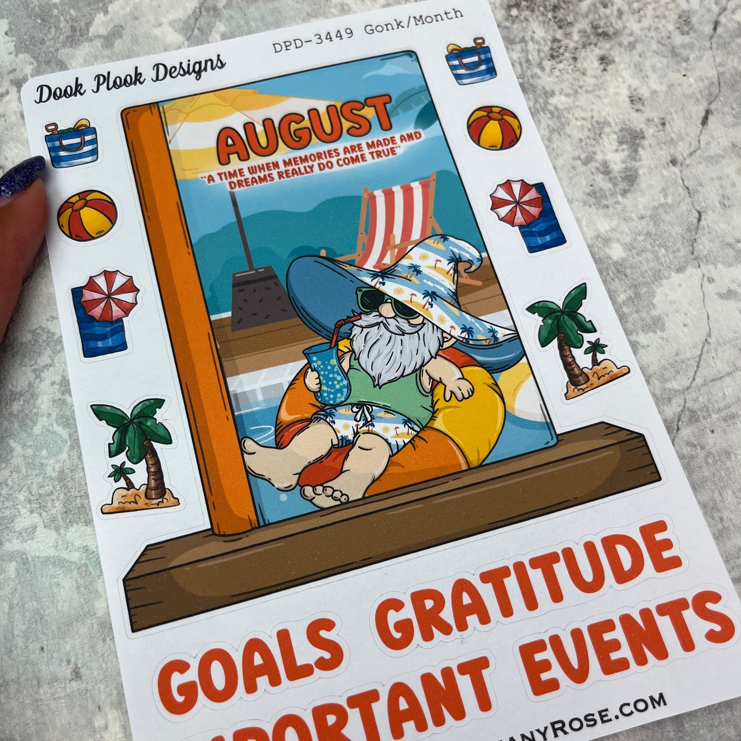 Large Bookshelf - August Cover page 'Brittany Beach' Sticker (DPD3448)