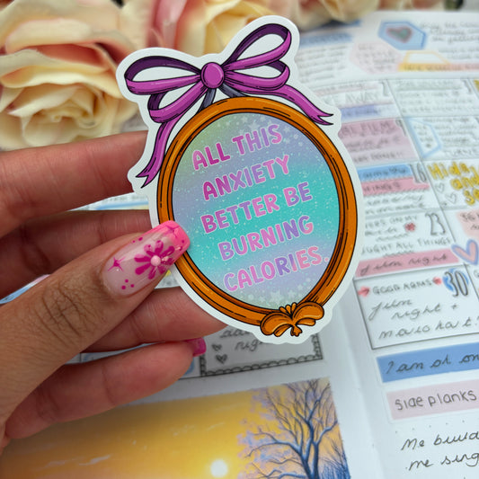 (170) All this anxiety… frame quote  - vinyl sticker