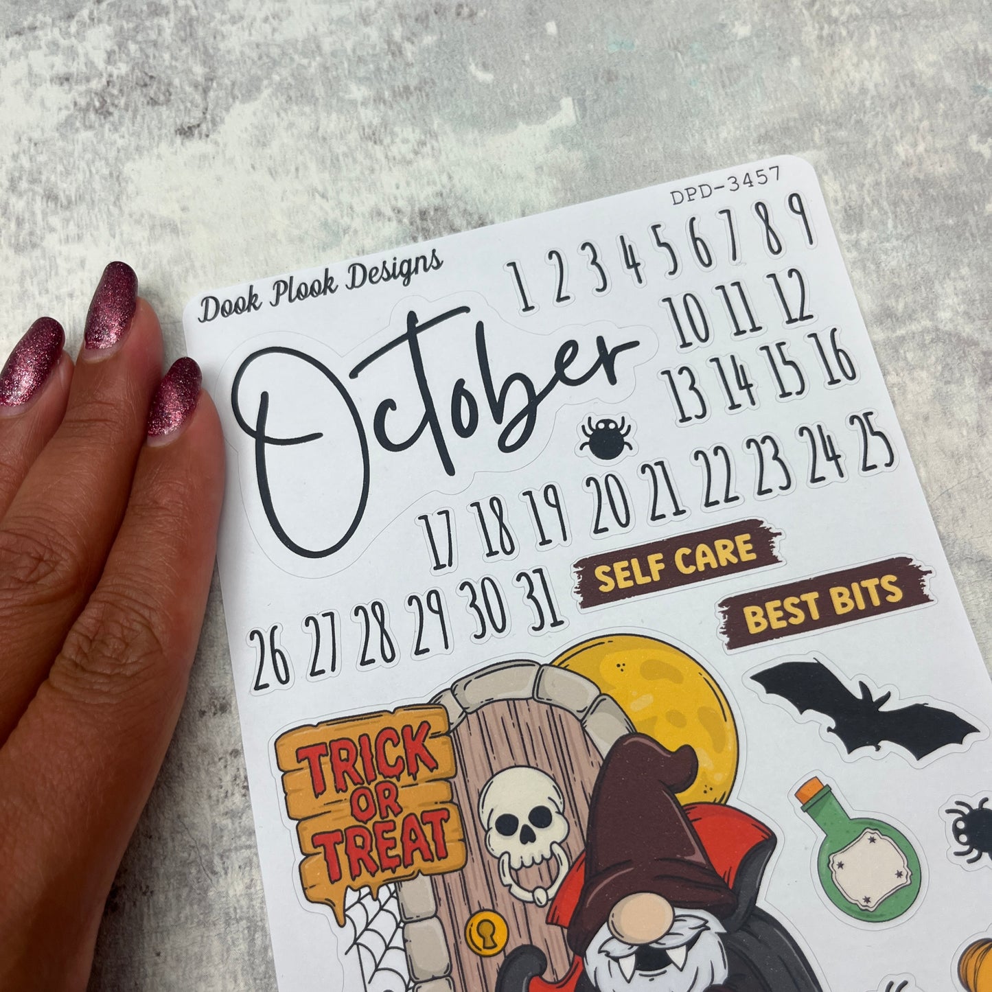 October - Halloween Trick or Treat- Month journal planner stickers (DPD3457)