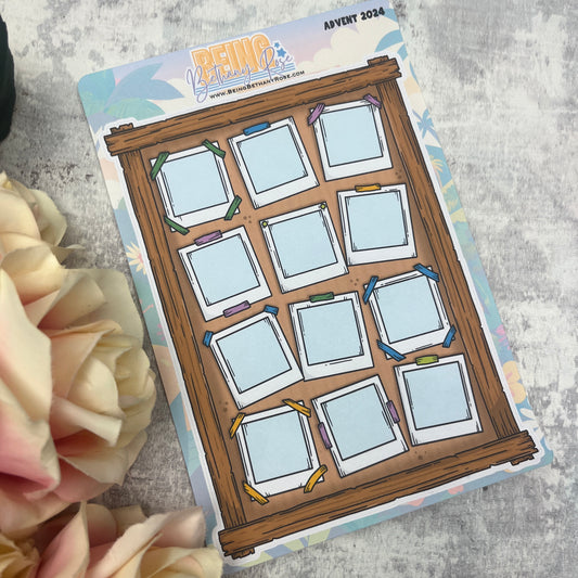 ADVENT OVERSTOCK - wooden Notice board sticker