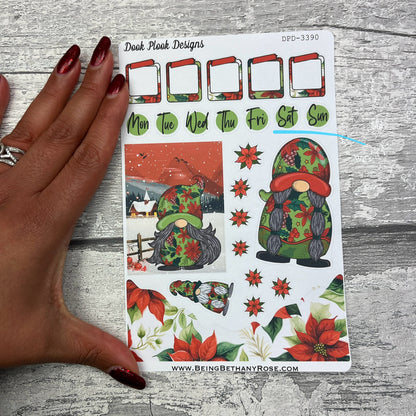 Poinsettia Gonk journalling planner stickers (DPD3390)