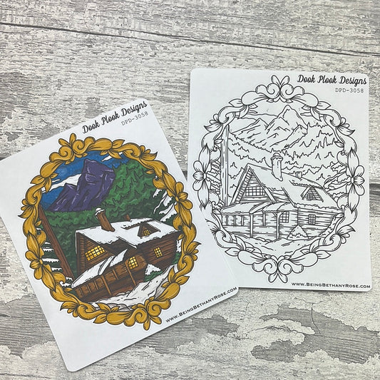 Large Cover Page  Frame Winter Landscape Sticker (DPD3058)