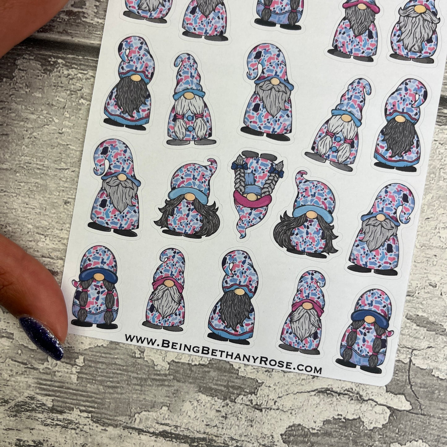 Sara purple terazzo Gonk Character Stickers Mixed (DPD-3314)