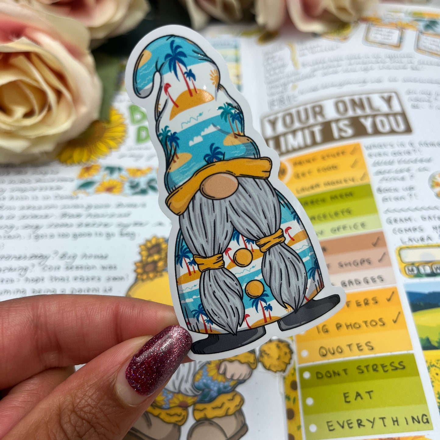 (0143) Summer Beach Gonk - vinyl sticker