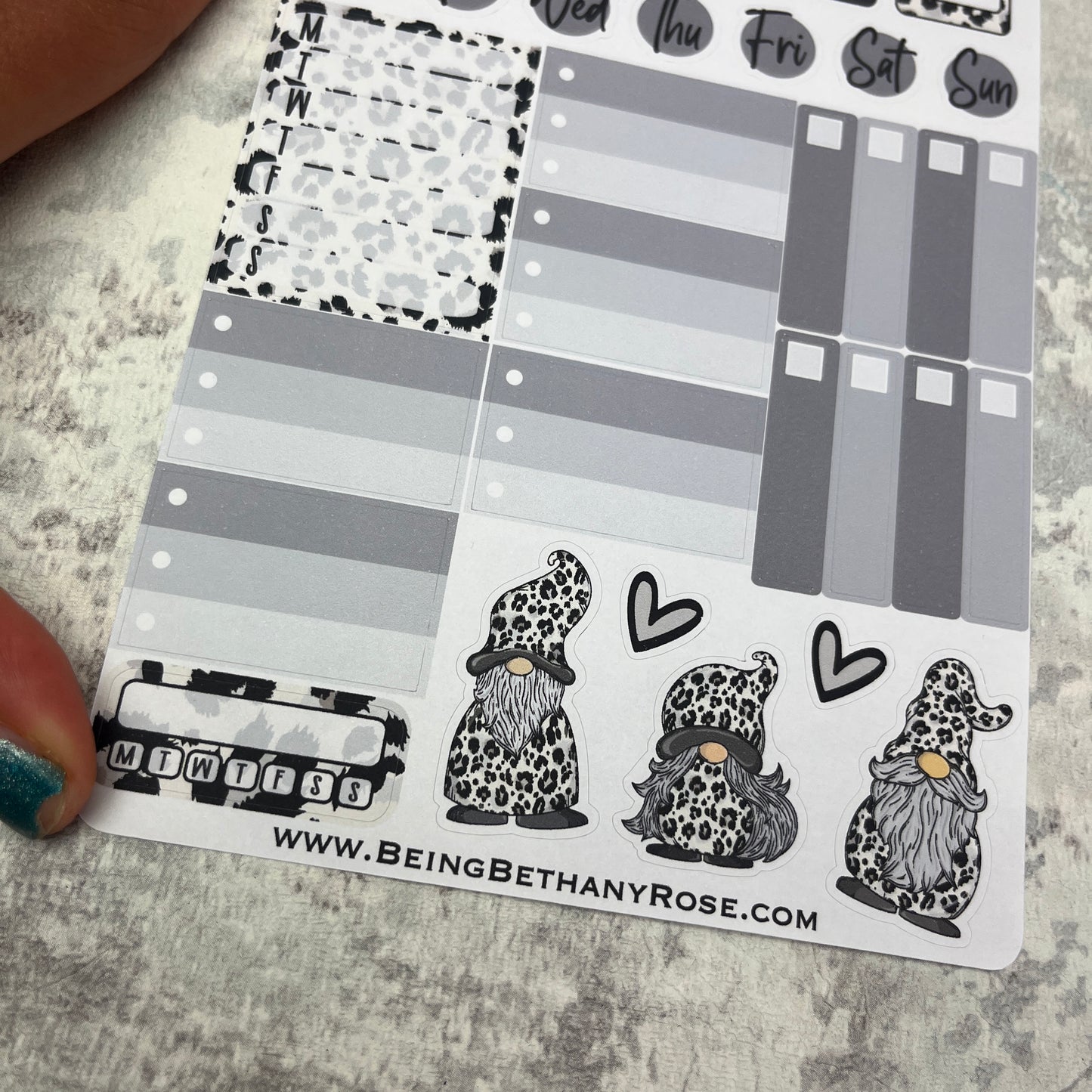 Wendy Mono Leopard Print functional planner stickers (BBR-0077)