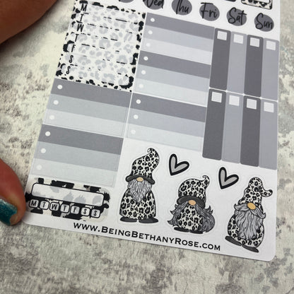 Wendy Mono Leopard Print functional planner stickers (BBR-0077)