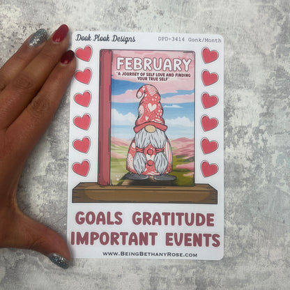 Large Bookshelf - Month Cover page ' February ' Joy Valentine Sticker (DPD3414)