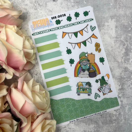 Niamh -  St.Patricks Day Gonk journalling planner stickers (BBR-0038)