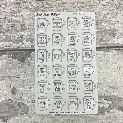 Mug Tracker stickers  (DPD3046abcd)