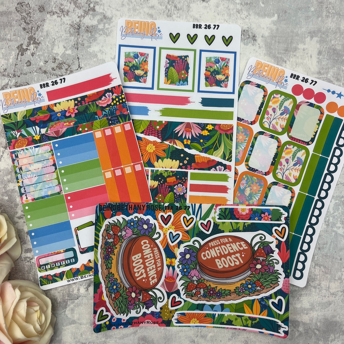 Press for a confidence boost sticker kit (KIT26077)