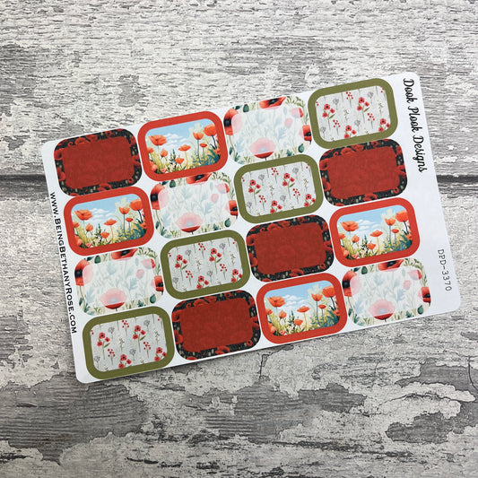 Poppy half box planner stickers (DPD-3370)