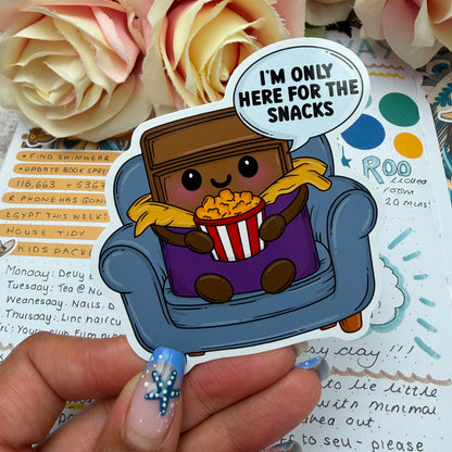 (170) I'm only here for the snacks  - vinyl sticker