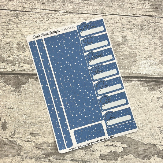 One sheet week planner stickers -  Luna Star (DPD3153)