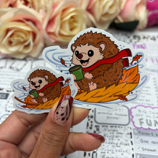 (173) Autumn Hedghog - vinyl sticker