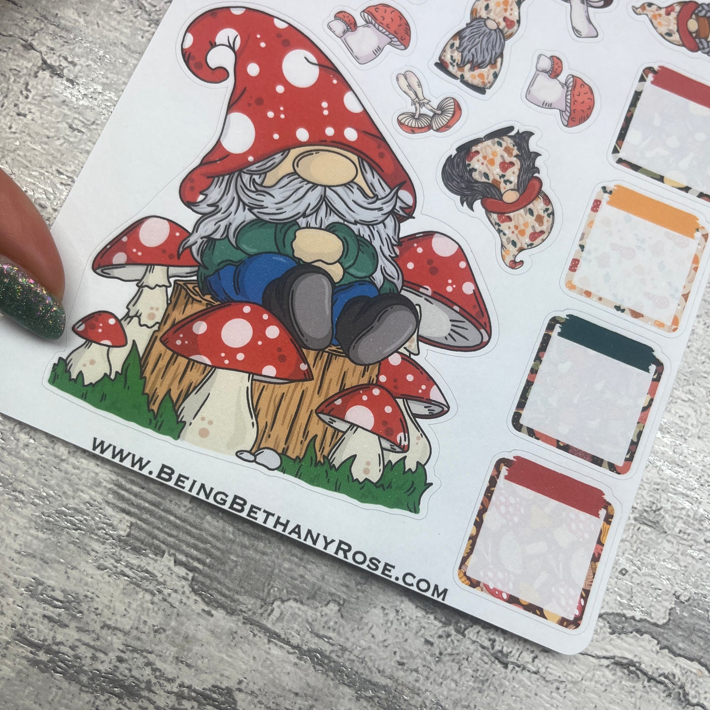 Michone Mushroom Gonk journalling planner stickers (DPD3301)