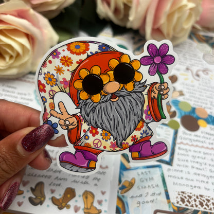 (0144) Groovy Flower Power - vinyl sticker