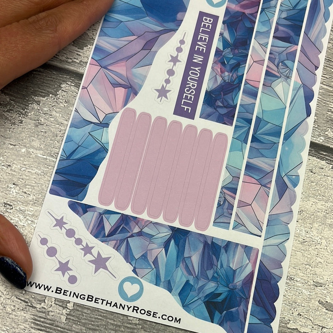 (0753) Passion Planner Daily Wave stickers - Crystal Blue