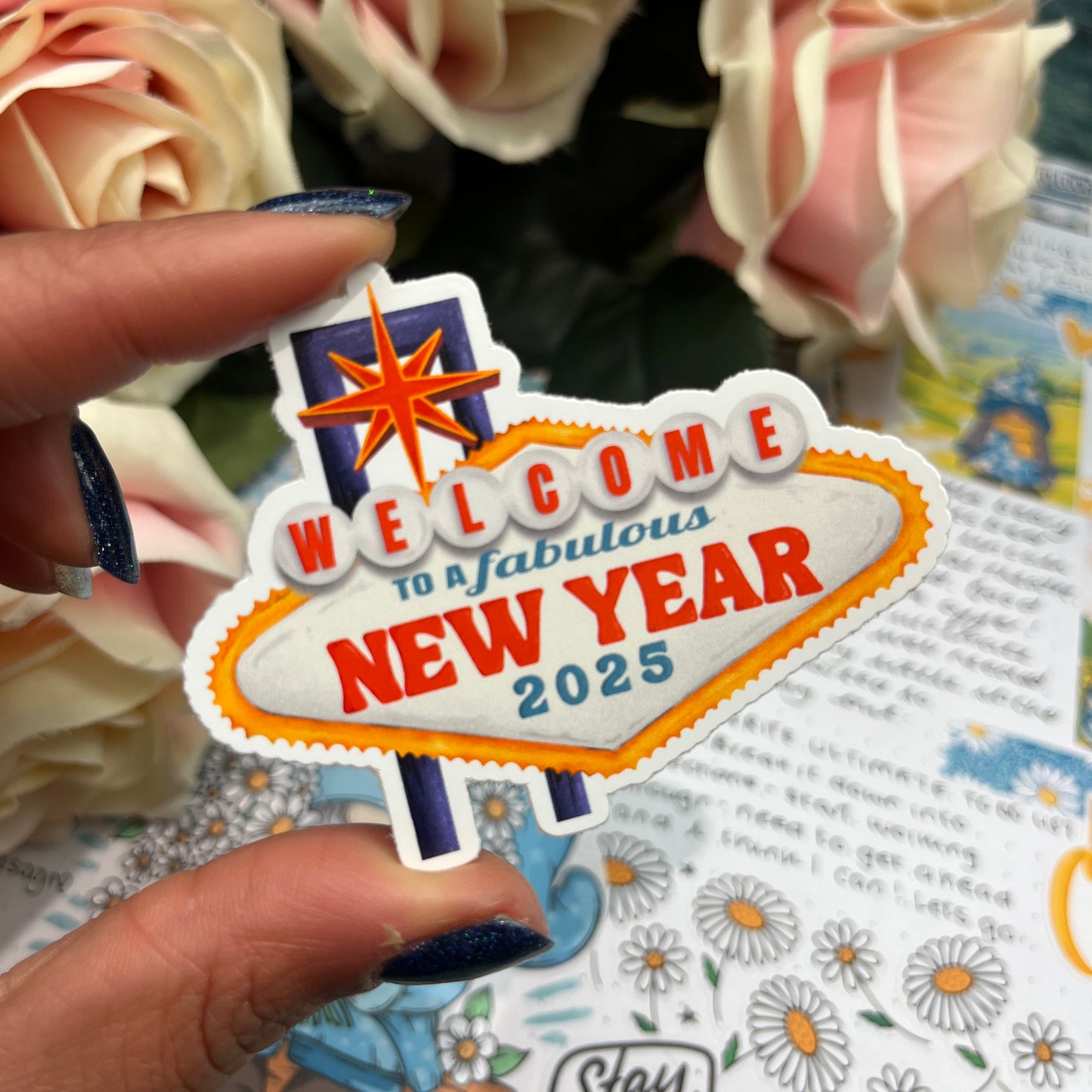 Welcome to a fabulous new year -2025  - vinyl sticker (039)