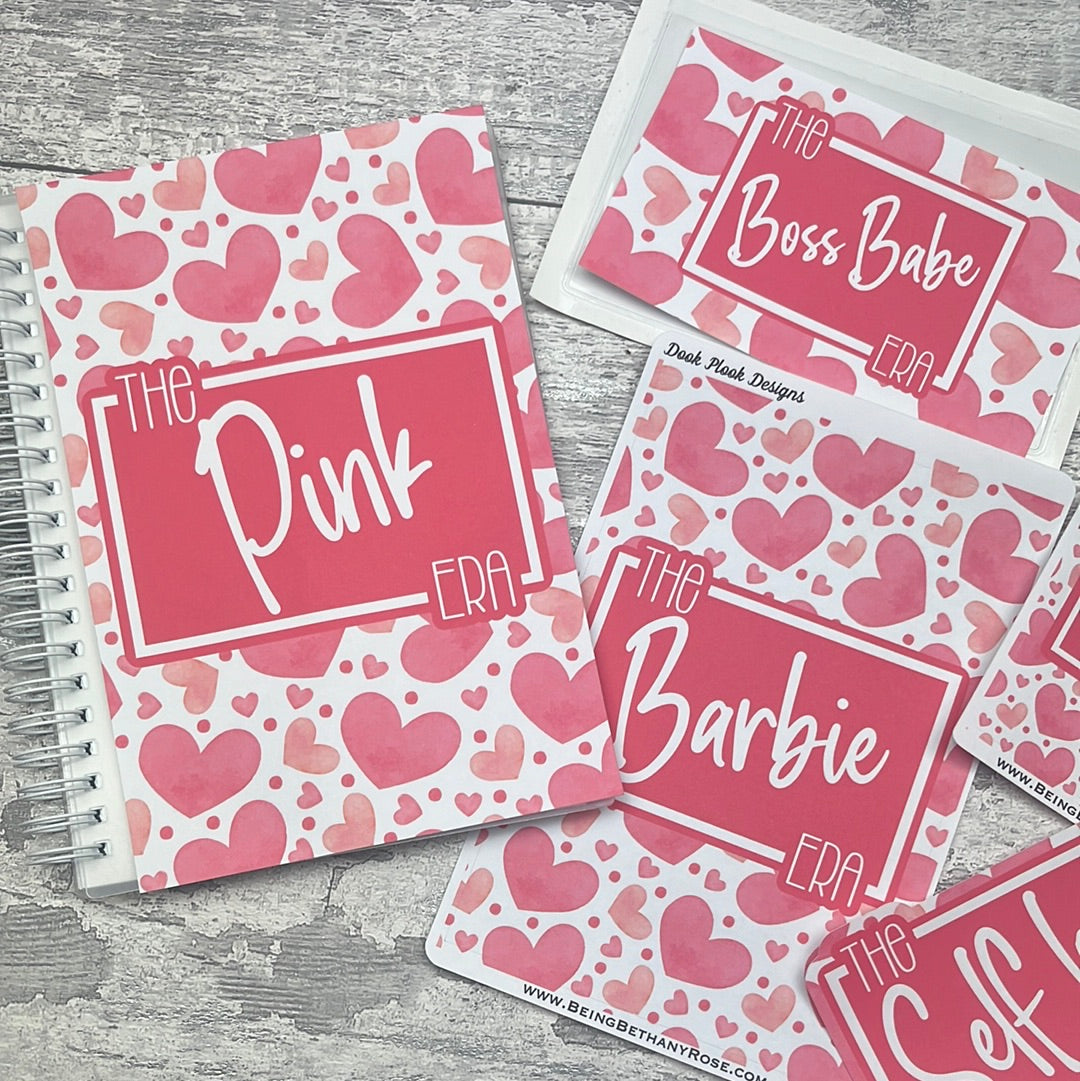 THE..... ERA.... Personalised Reusable Sticker Album, Pocket or Stickers (7. Pink Hearts)