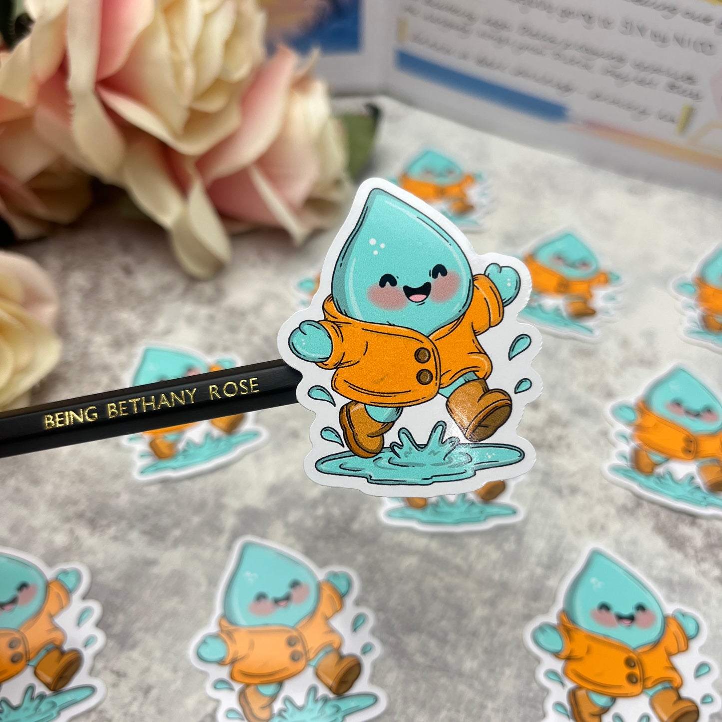 Splashing Raindrop - vinyl sticker (LLU004)
