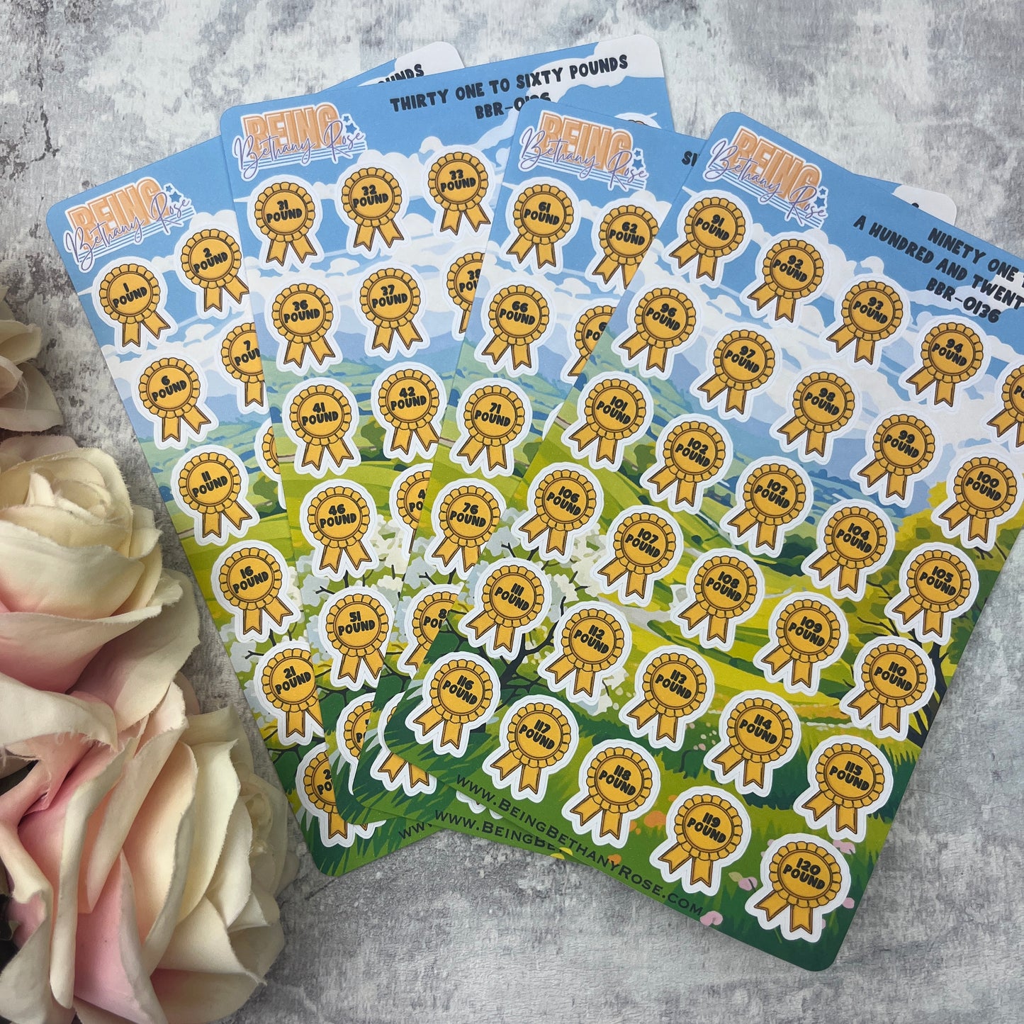 Weight loss ribbon sticker (pounds) (BBR0136)